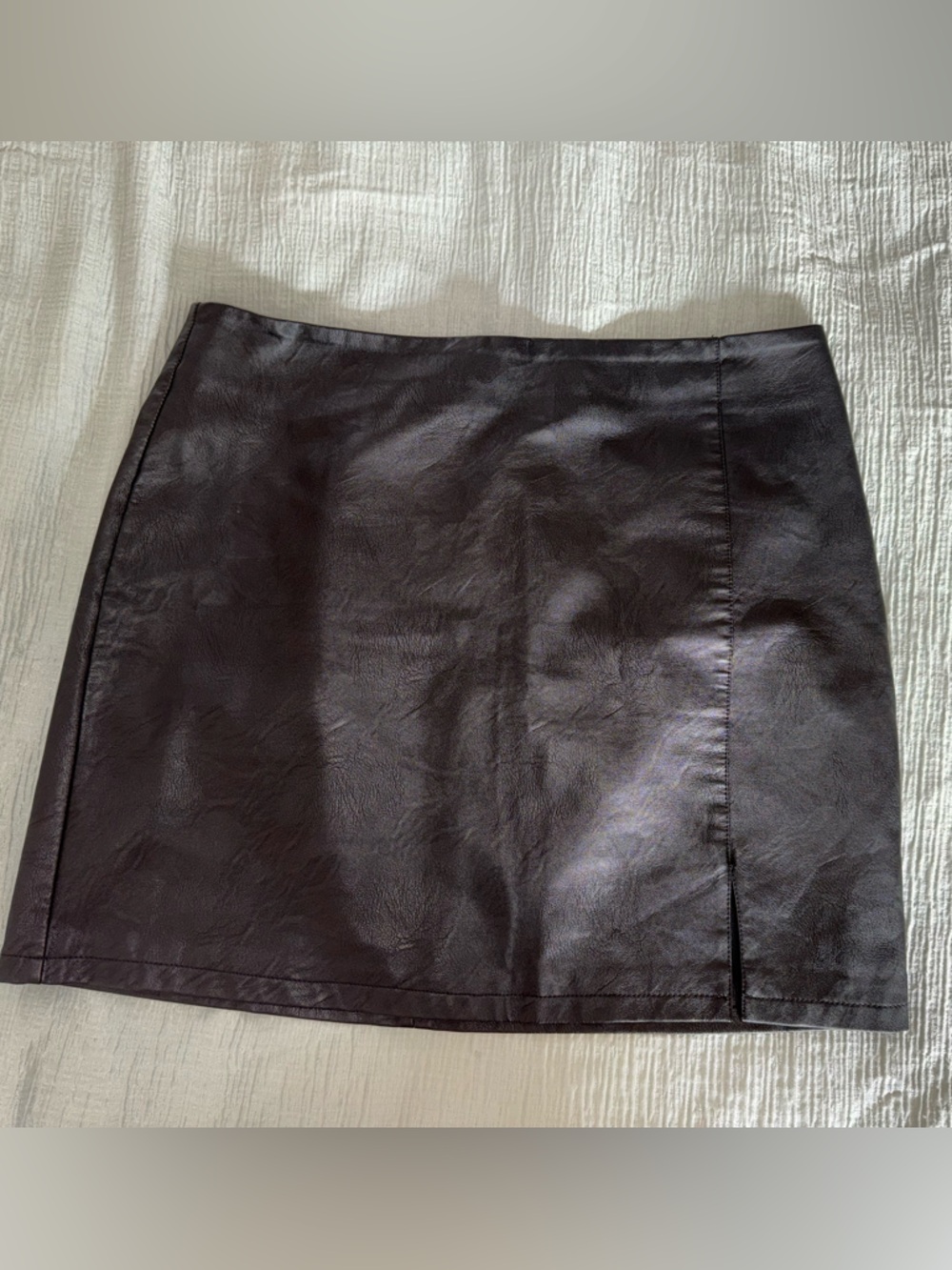 Topshop Faux Leather Miniskirt Size 14